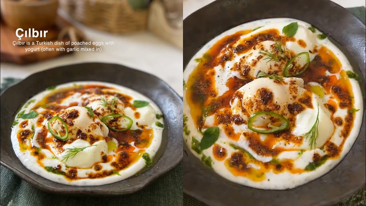 || طريقة البيض التركي Çılbır TURKISH EGGS 🍳🥚🧡🍃|| جربوها 🔥 عجيبه 🥹 من 🎖 أروى العمراني