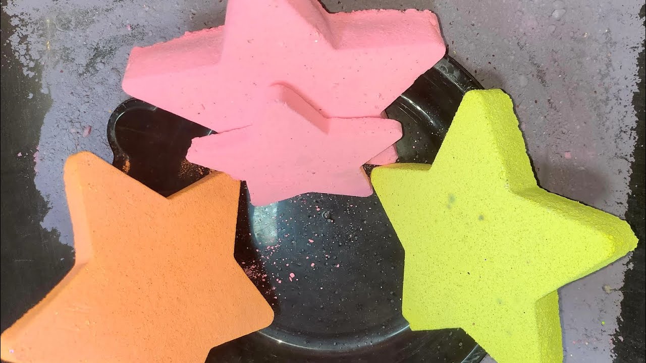 Powdery Dust Storm | Neon Gym Chalk Star Reforms 🧡⭐️🩷⭐️💛⭐️ #asmrgymchalk #satisfyingvideo #relaxing