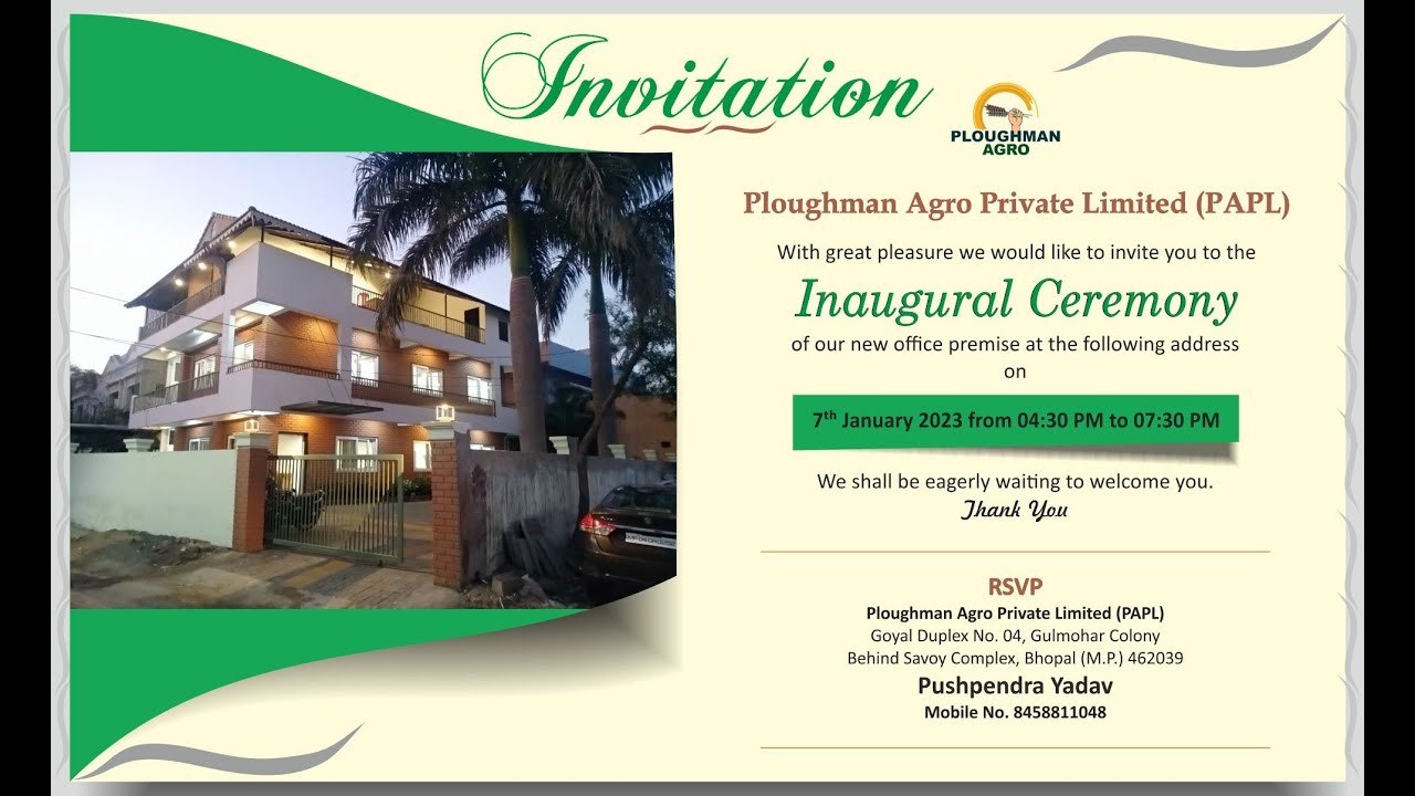 Ploughman Agro Private Limited - Office Premises Inauguration