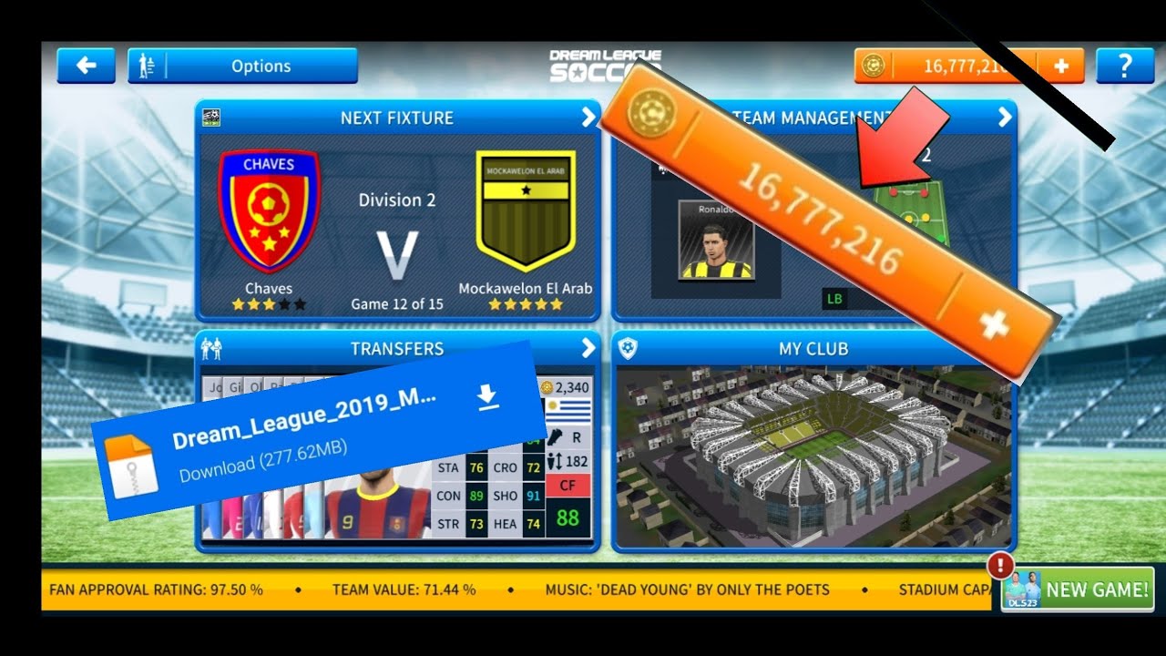تحميل لعبة Dream League Soccer 2019 مهكرة + (تعليق صوتي) + (الروابط في الوصف)