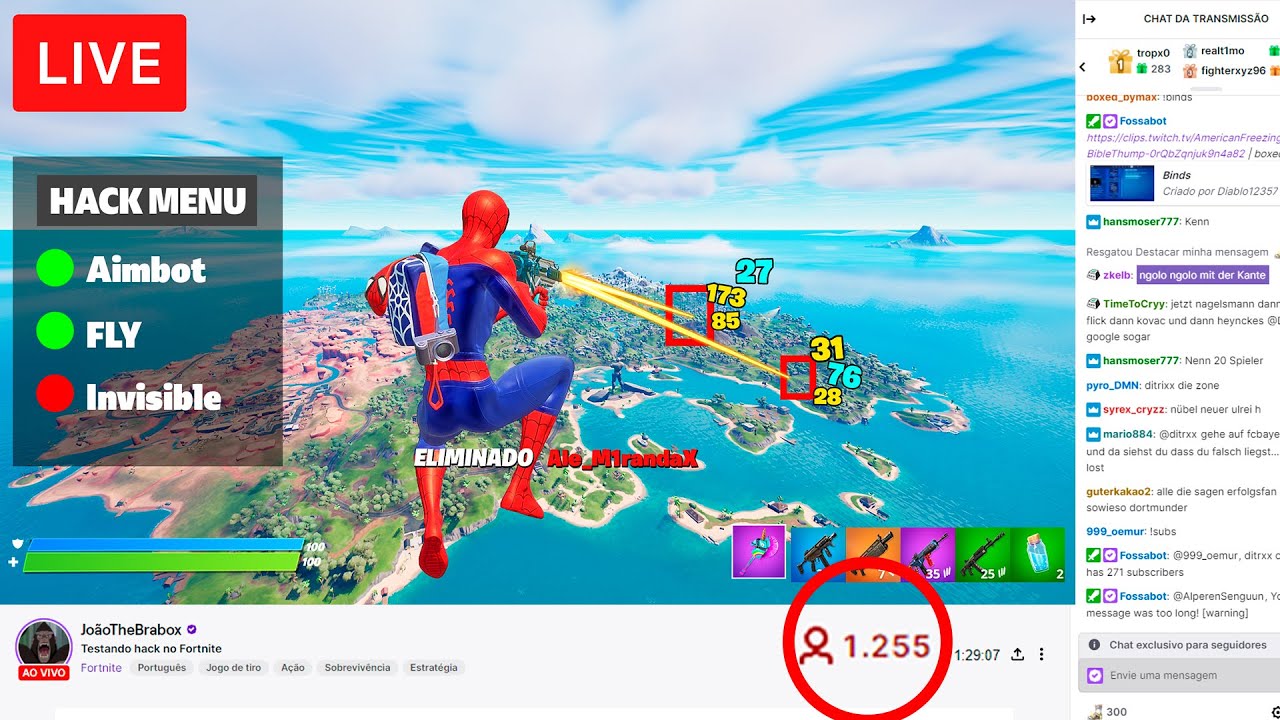 Entrei na live de um HACKER de Fortnite e&hellip;