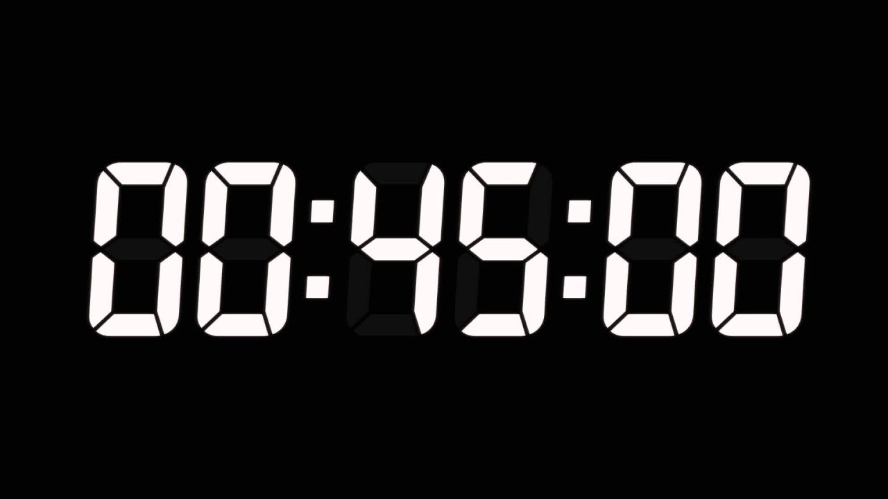 45 Minutes Digital Countdown Timer | Black Background | No Sounds
