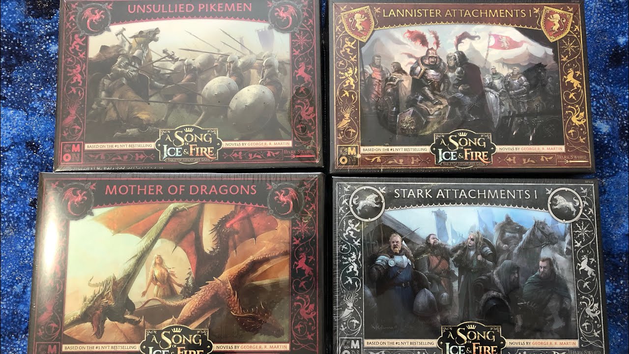 ASMR Targaryen, Stark, and Lannister Unboxing for ASOIAF Miniatures Game feat. DRAGONS