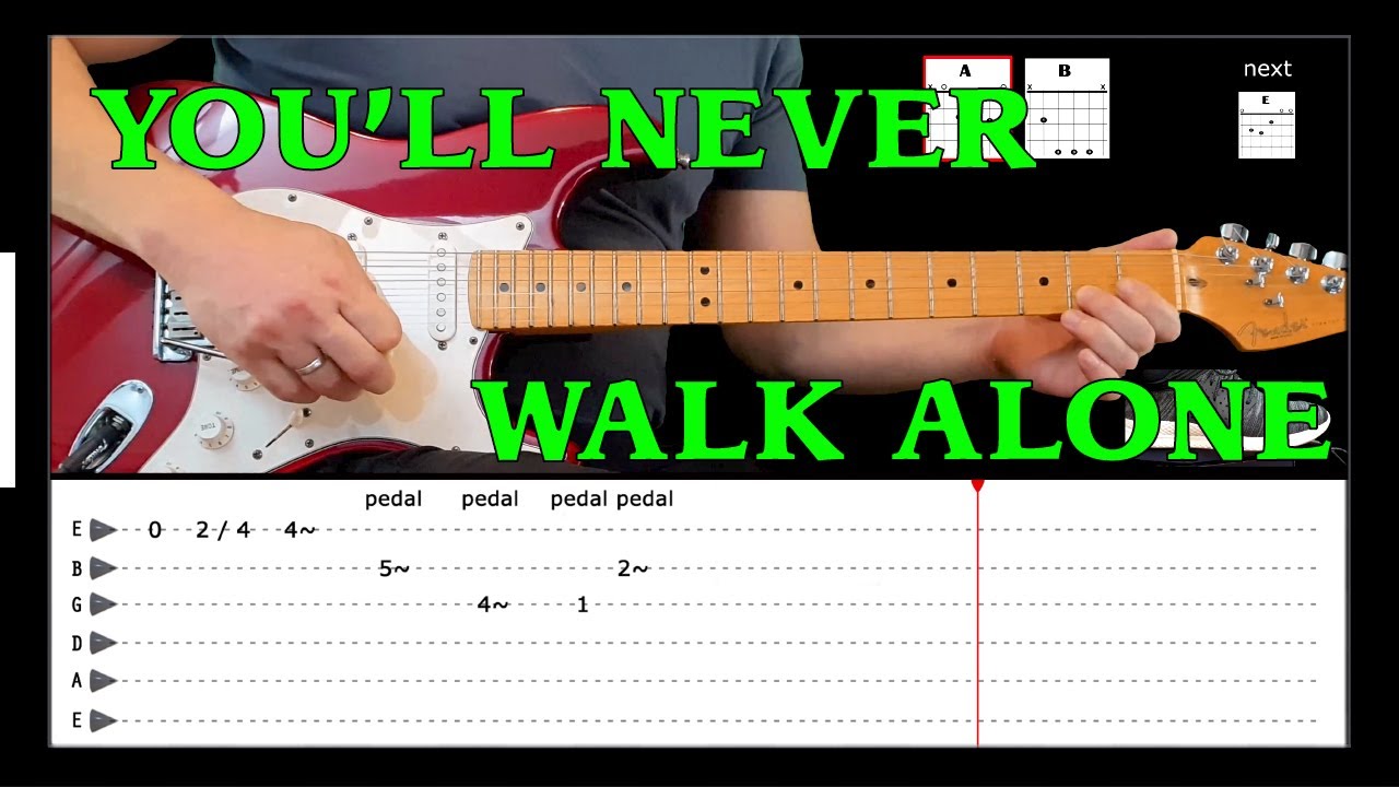 YOU'LL NEVER WALK ALONE - Guitar lesson with tabs - The Shadows