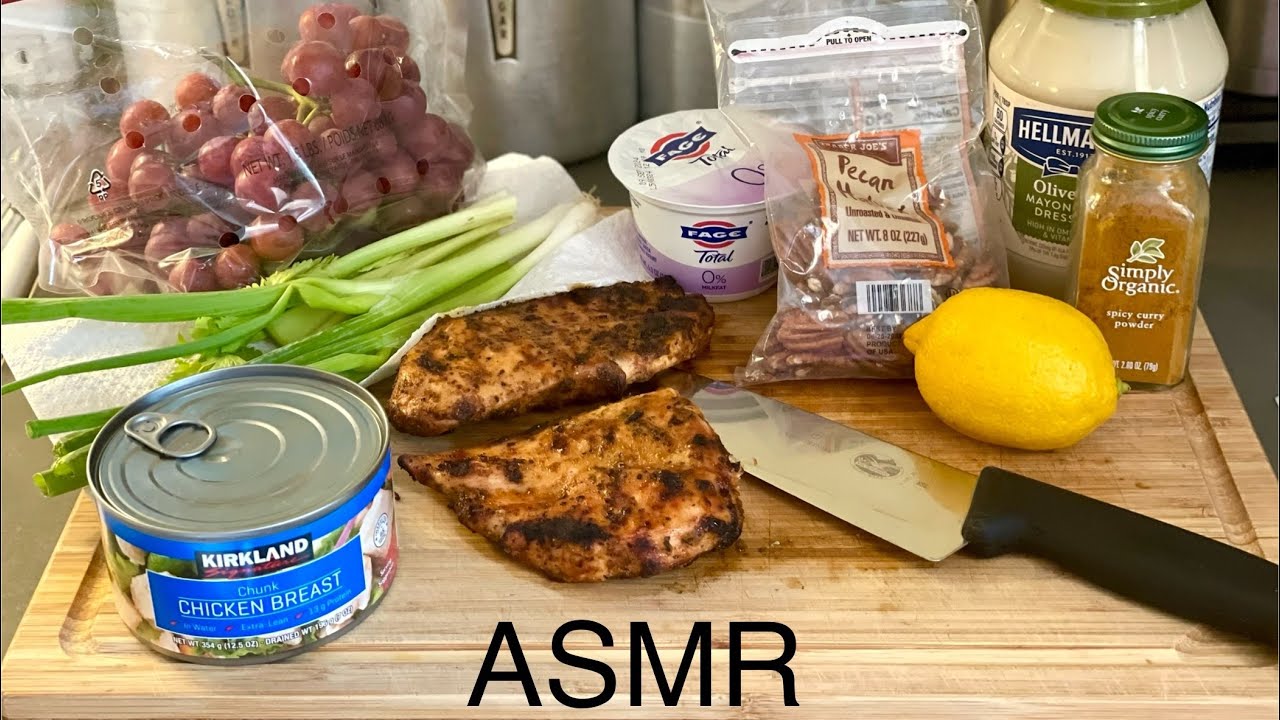 Make Dinner with Me! Chicken Salad with Curry and Grapes ~ Soft Spoken Female Regular Voice ASMR