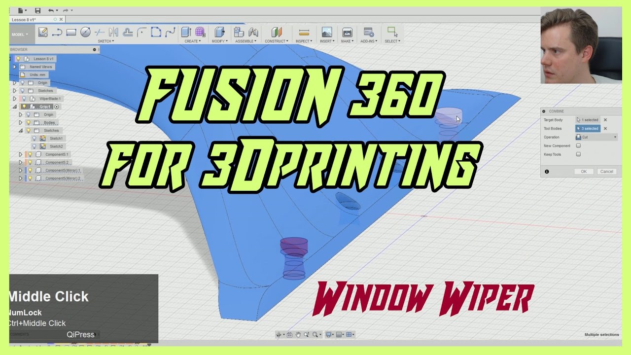 Autodesk Fusion 360 for 3D Printing | Modelling a window wiper