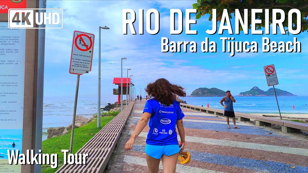 Barra da Tijuca Beach ☀️ 🇧🇷 | Walking Tour 4K | A Peaceful Morning in Rio de Janeiro, Brazil