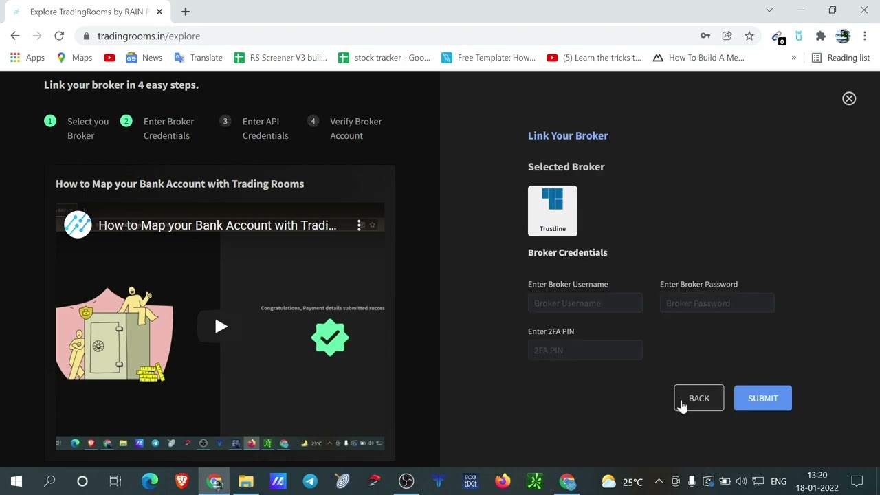 How to Map Your TRUSTLINE Brokerage Account on TradingRooms (TradingRooms Support Videos)
