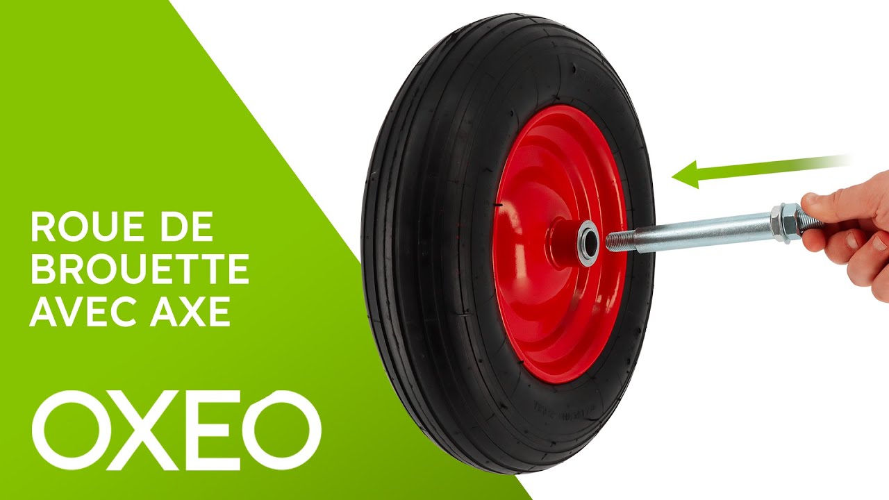 Roue de brouette gonflable avec axe Oxeo