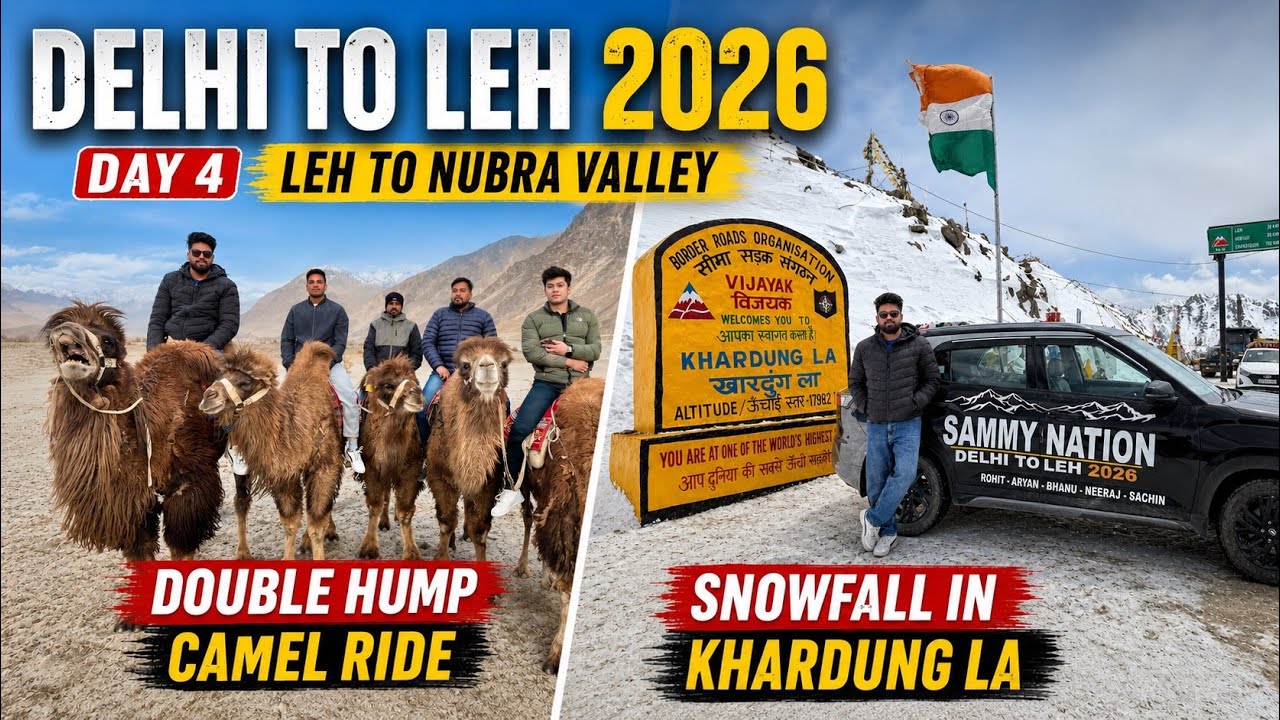 Khardung La Me Unexpected Snowfall 😱 | Leh To Nubra Valley | Delhi To Leh 2026 |