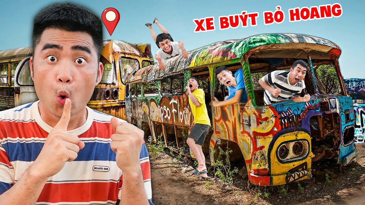 Gấu Đỏ TV - Thử Thách Trốn Tìm Thám Tử Ở Bãi Ô Tô Bỏ Hoang