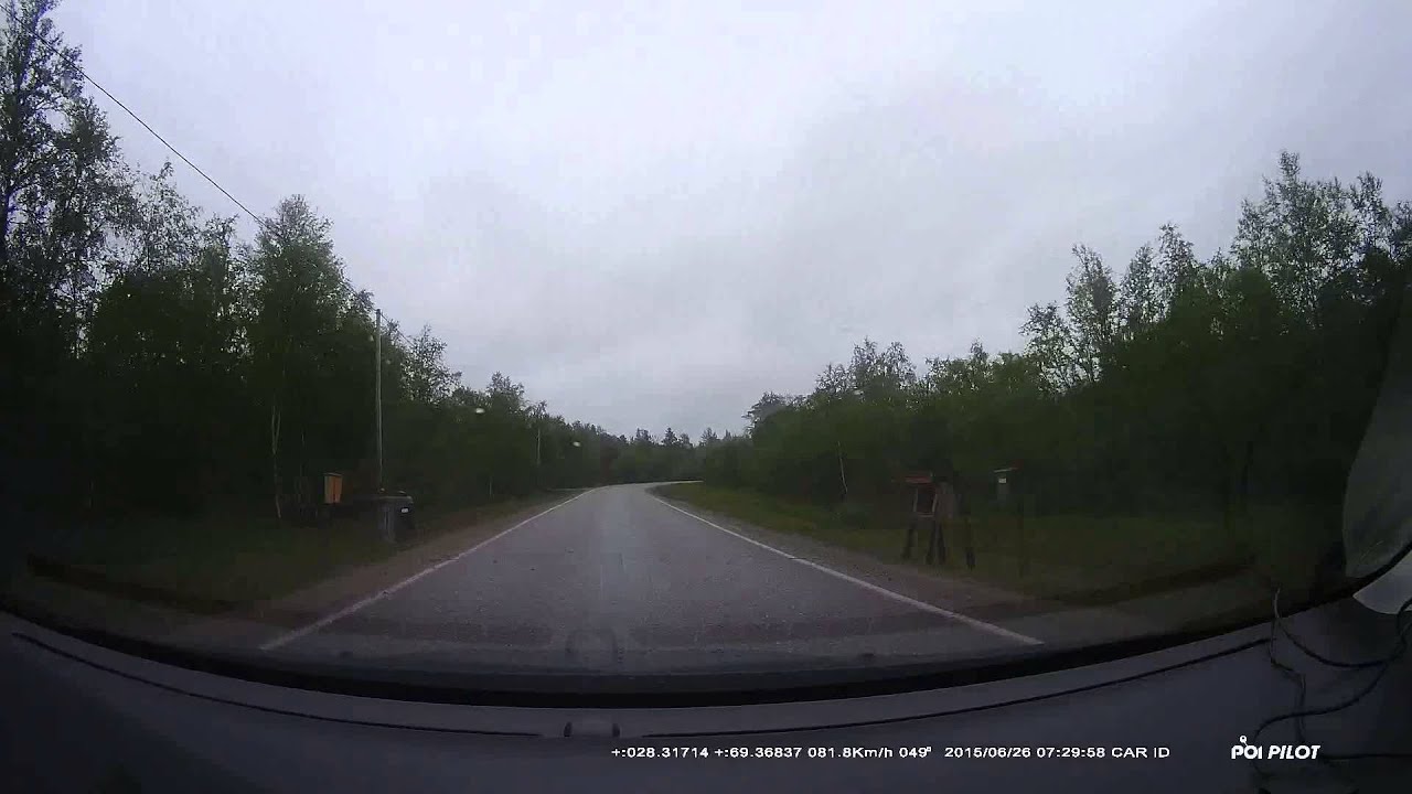 Finland drive from Kaamanen to Näätämö on 971 June 2015