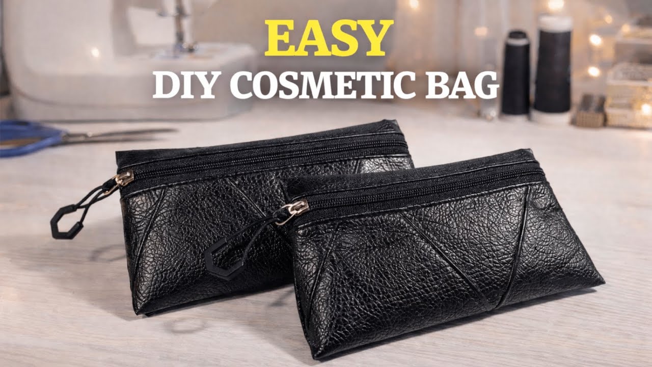 How to Sew a Faux Leather Cosmetic Bag DIY | Sewing Tutorial