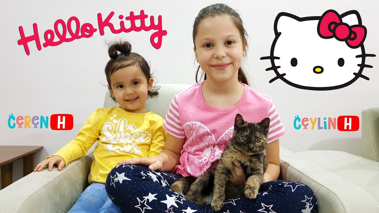 Ceylin & Ceren'in Kedisi Duman Karşınızda! My little cat! Johny Yes Papa ABC Song Pretend Play Video