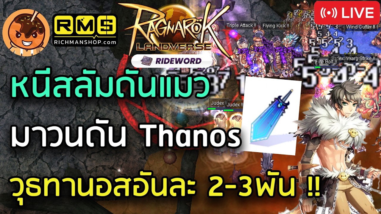 🔴หนีสลัมดันแมว มาวนดัน Thanos วุธทานอสอันละ 2-3พัน !! [Ragnarok Landverse TH]