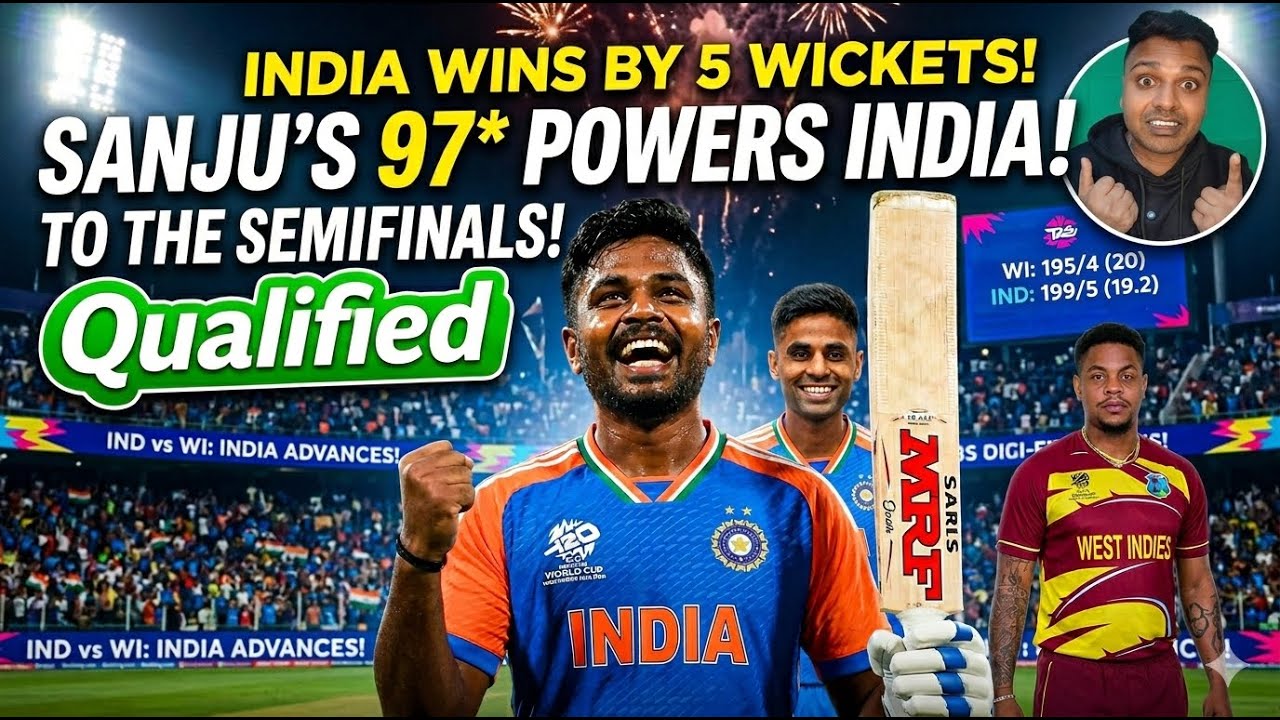 INDIA IN SEMI-FINALS! 🇮🇳 Sanju Samson 97 Runs vs WI | IND vs WI Match Analysis LIVE*