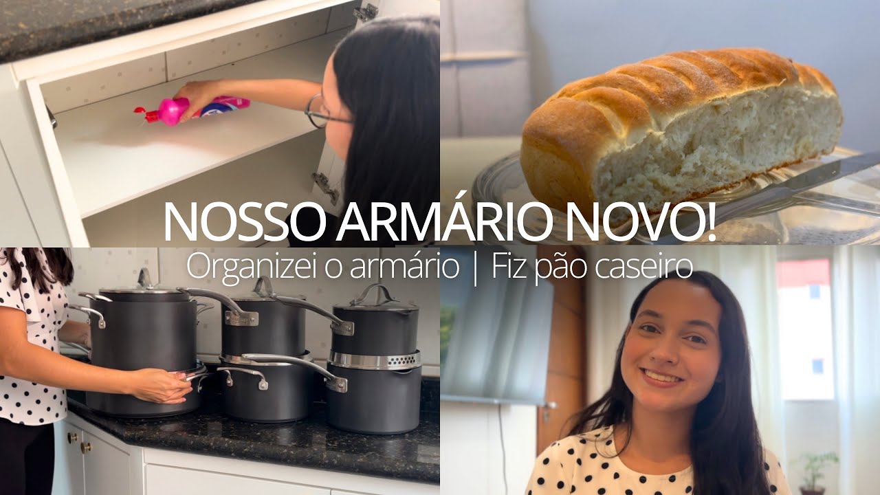 NOSSO ARMÁRIO NOVO | Mostrei como organizei o armário e fiz pão algodão.