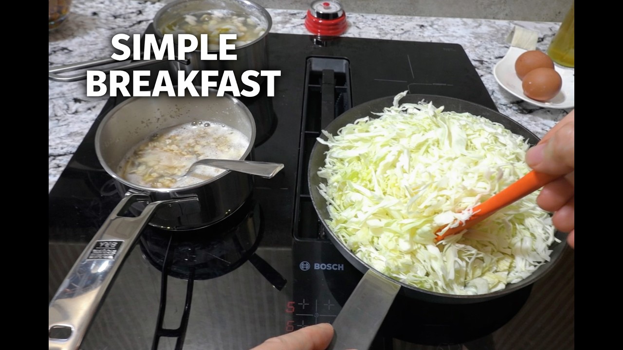 Quiet Morning Cooking | Spinach, Beans & Cabbage Breakfast