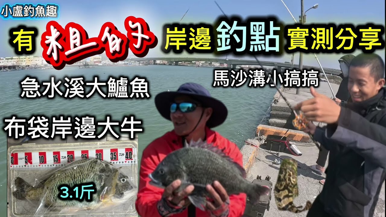 有「粗的」岸邊釣點實測分享，布袋岸邊大黑格、馬沙溝筏釣、急水溪大鱸魚。