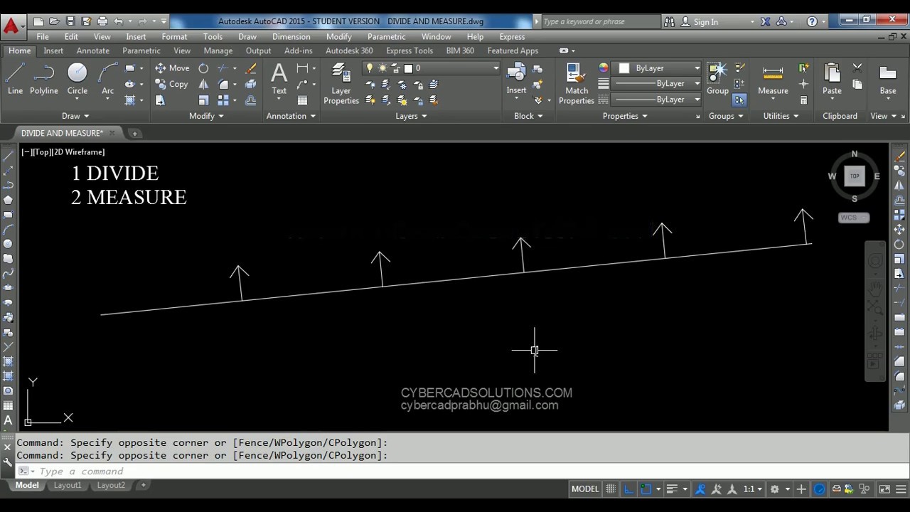How to Divide And How to Measure Lines And Curves in AutoCAD