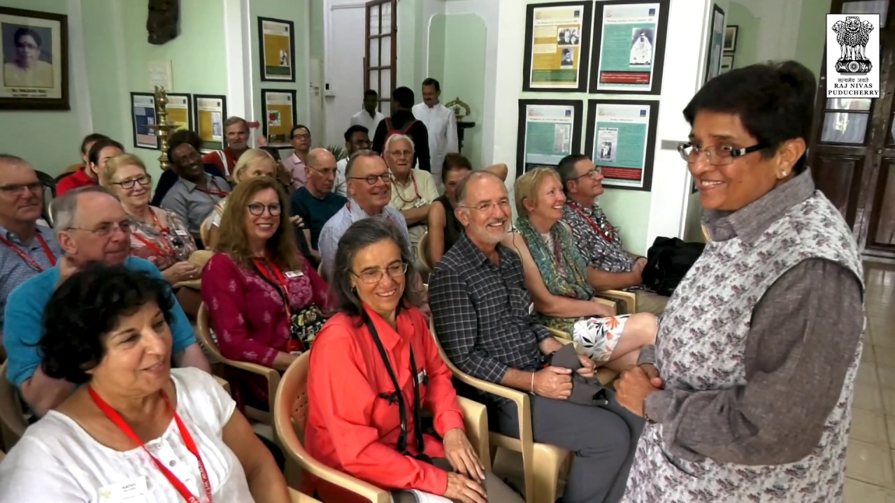 Dr. Kiran Bedi greets visitors at Raj Nivas| Visitors Hour