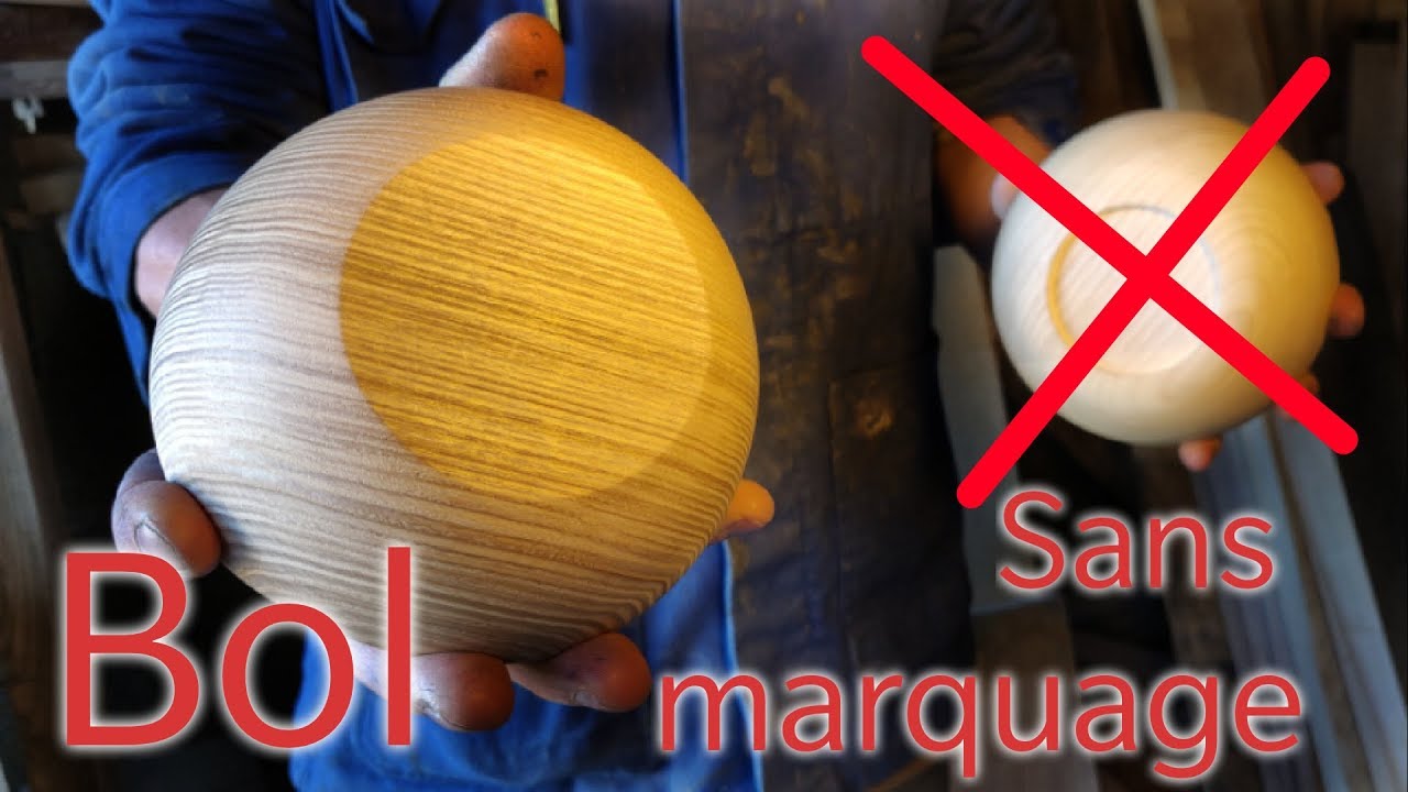 TOURNAGE sur BOIS : Bol SANS EMPREINTE sur le dessous - Explications