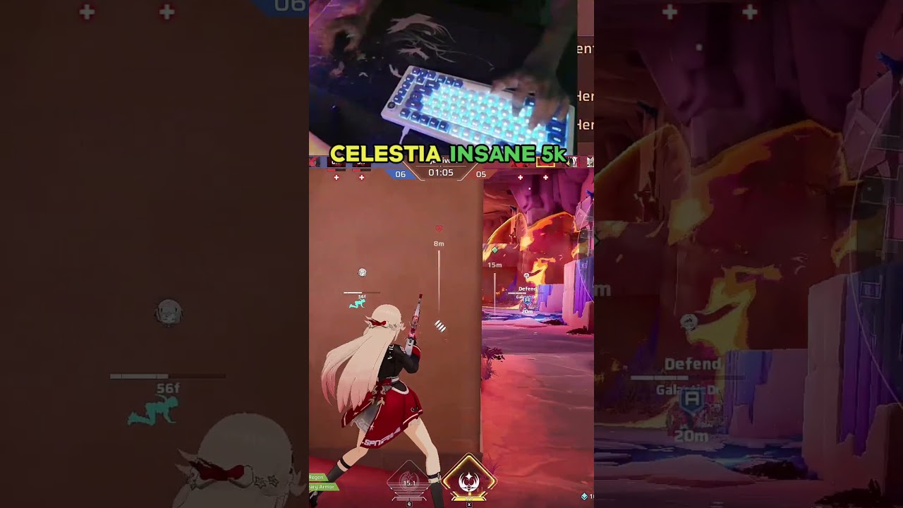 Strinova Celestia insane ACE 🔥 1v5 Clutch #strinova #valorant #strinovagameplay #shorts