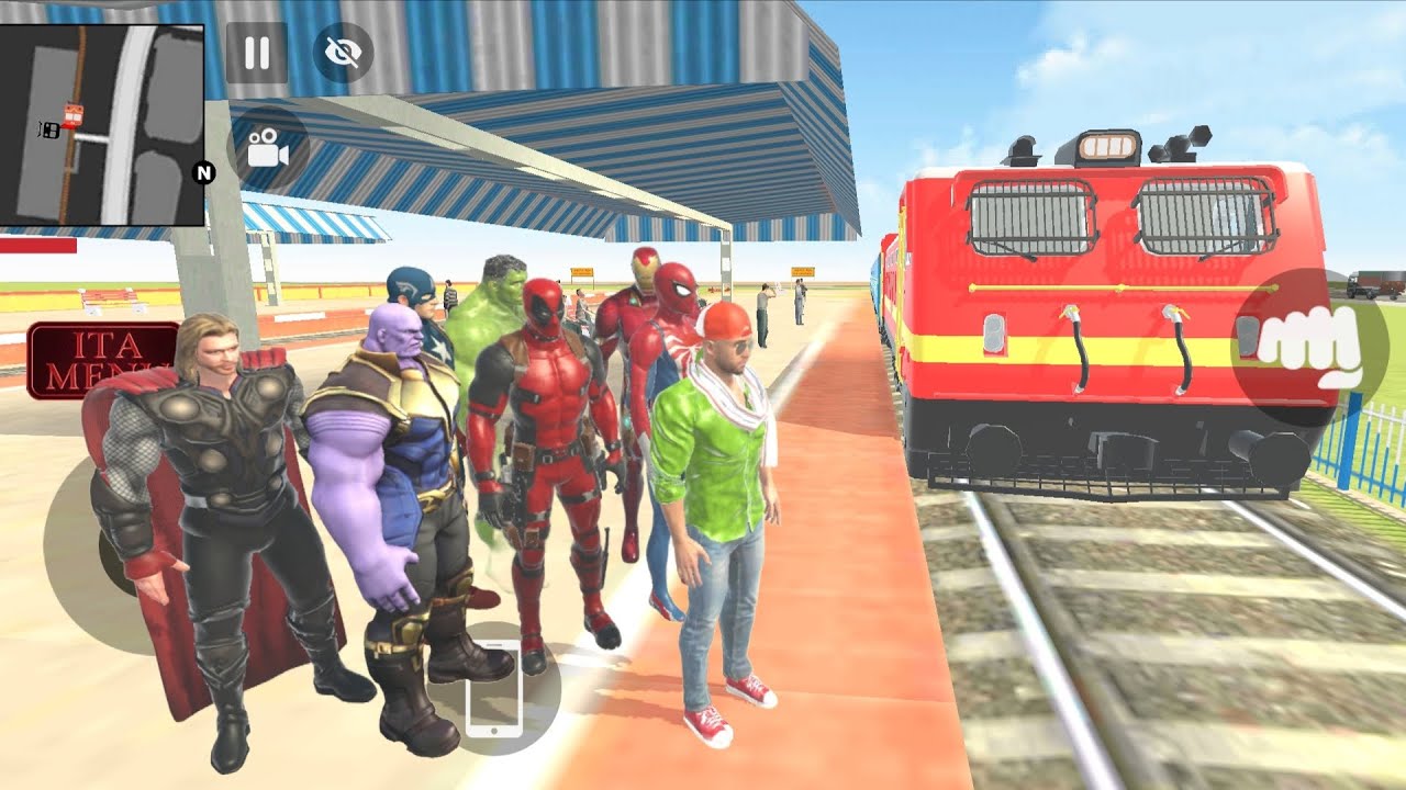 🤩Avengers came to see the train in Indian theft auto simulator 🎉