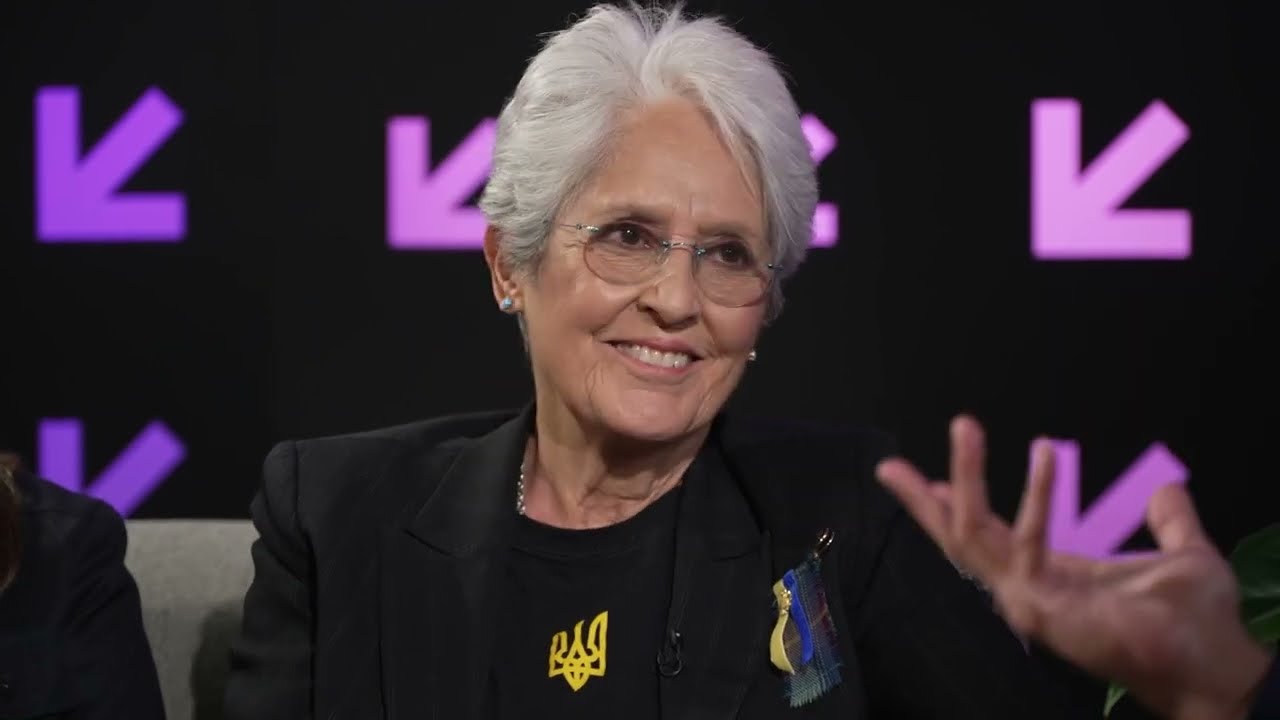 Joan Baez with Filmmakers Karen O'Connor, Maeve O'Boyle, and Miri Navasky in the SXSW Studio