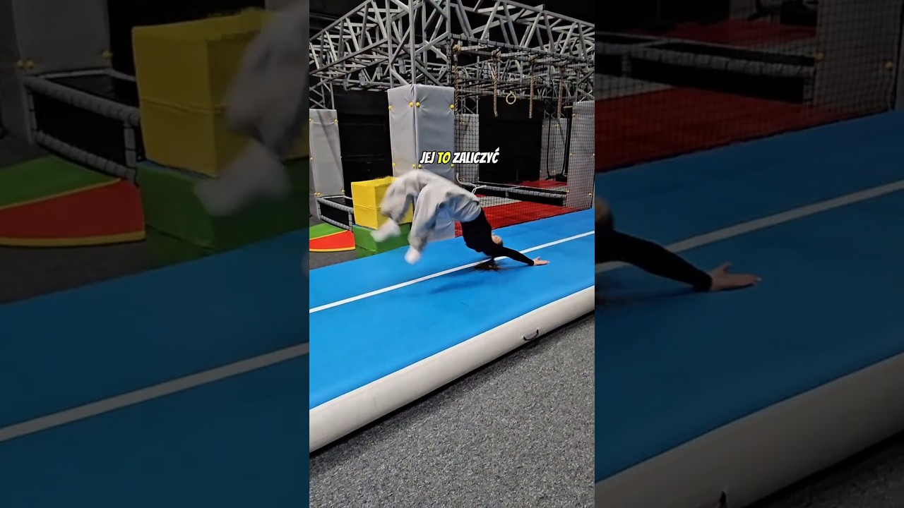 CZY UDA NAM SIĘ TO ODTWORZYĆ? | WYGLĄDA ŁATWO 🤸😆 #challenge #trick #skill #shorts #airtrack