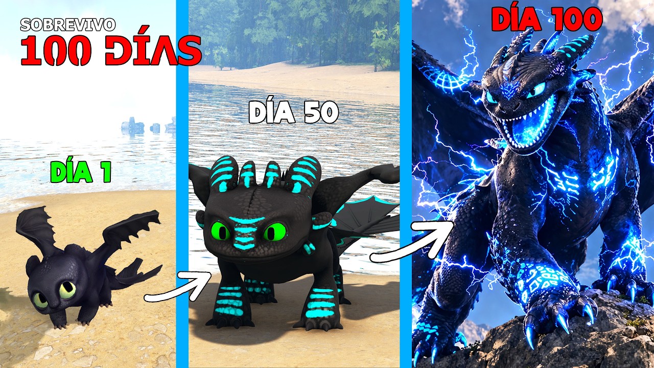 SOBREVIV&Iacute; 100 D&Iacute;AS como CHIMUELO Parte 2! Evoluciono a Furia Nocturna Alfa Como Entrenar a tu Dragon