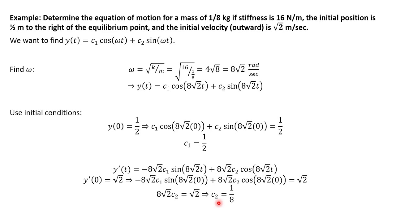 Free Mechanical Vibrations (Differential Equations)