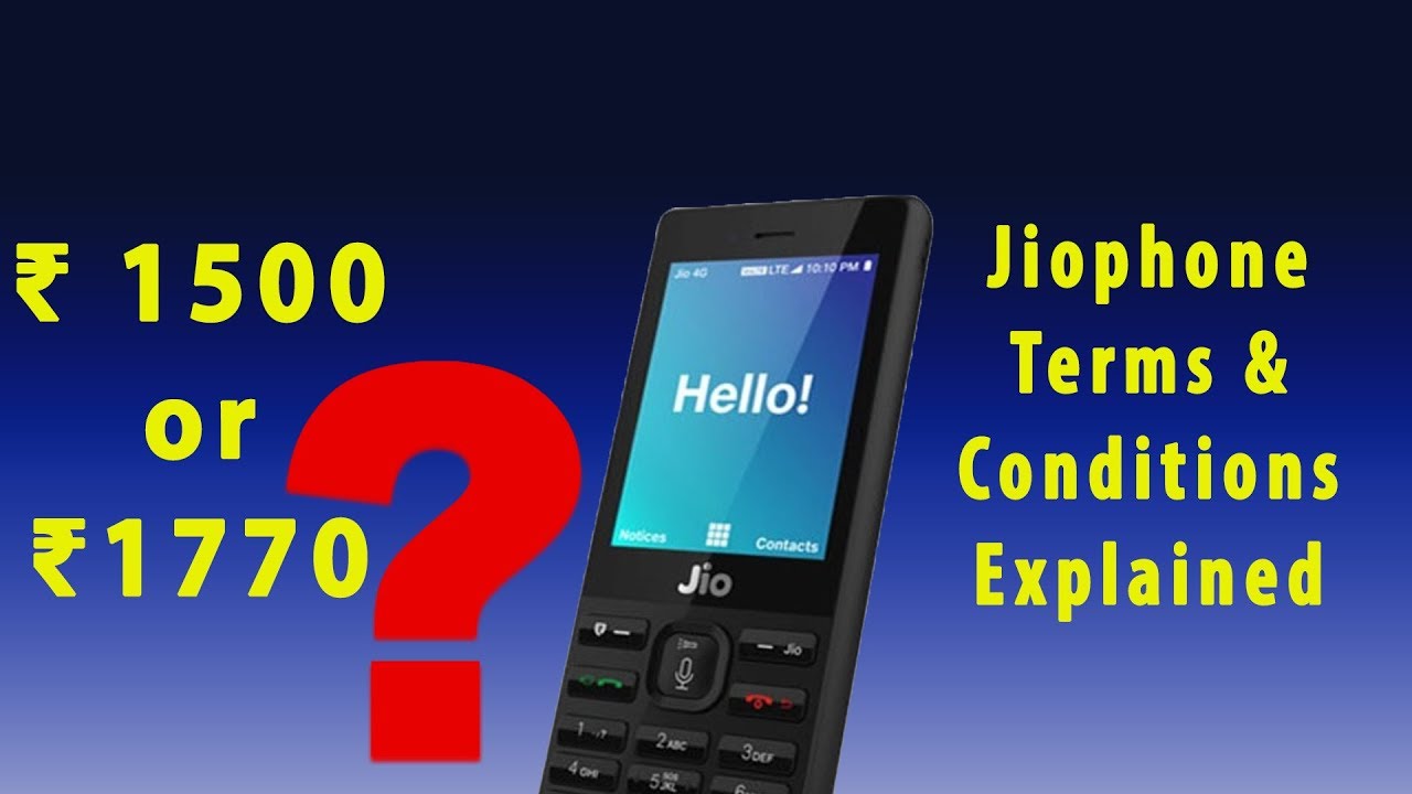 Jio phone - Terms and Conditions  Explained | ₹1500 or ₹1770 | Hindi