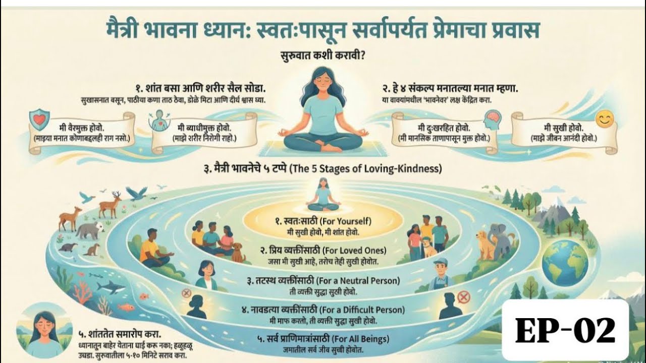 मैत्री भावना ध्यानाचे महत्त्व आणि त्याची योग्य कार्यपद्धती l Buddhism In Marathi l BodhitalksPodcast