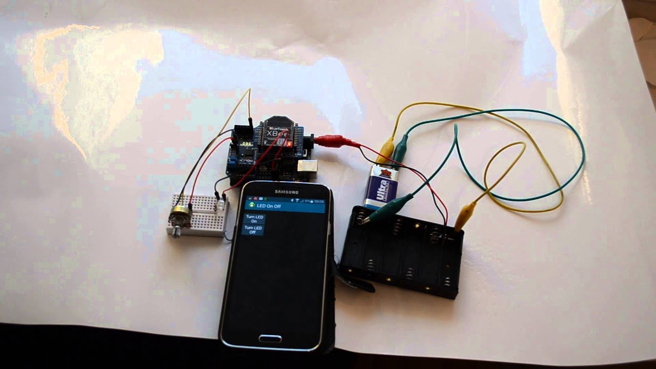 Arduino Uno Xbee Shield communication with Android Samsung Galaxy S5