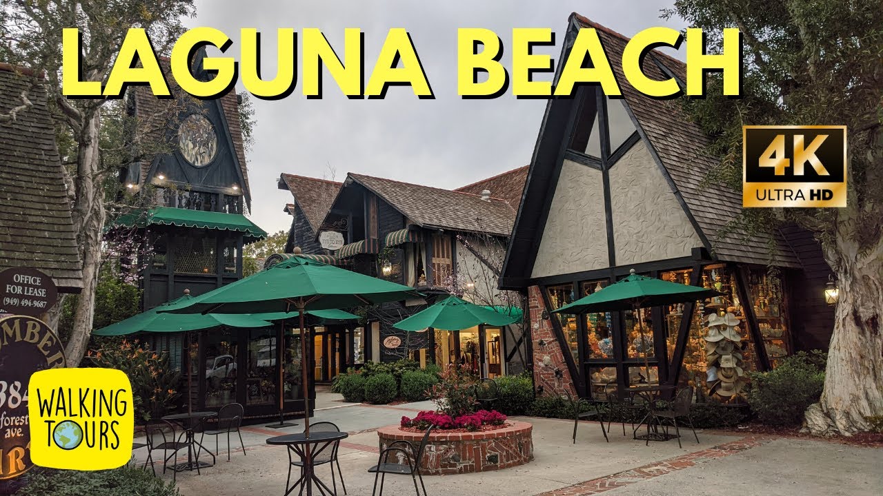 Downtown Laguna Beach California USA | 4K Walking Tour