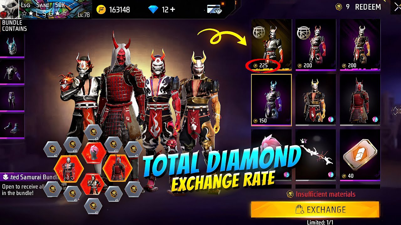 Samurai Ring Total Diamond 💎 Exchange Rate ?💥😮 | Samurai Ring | free fire new event | ff new event