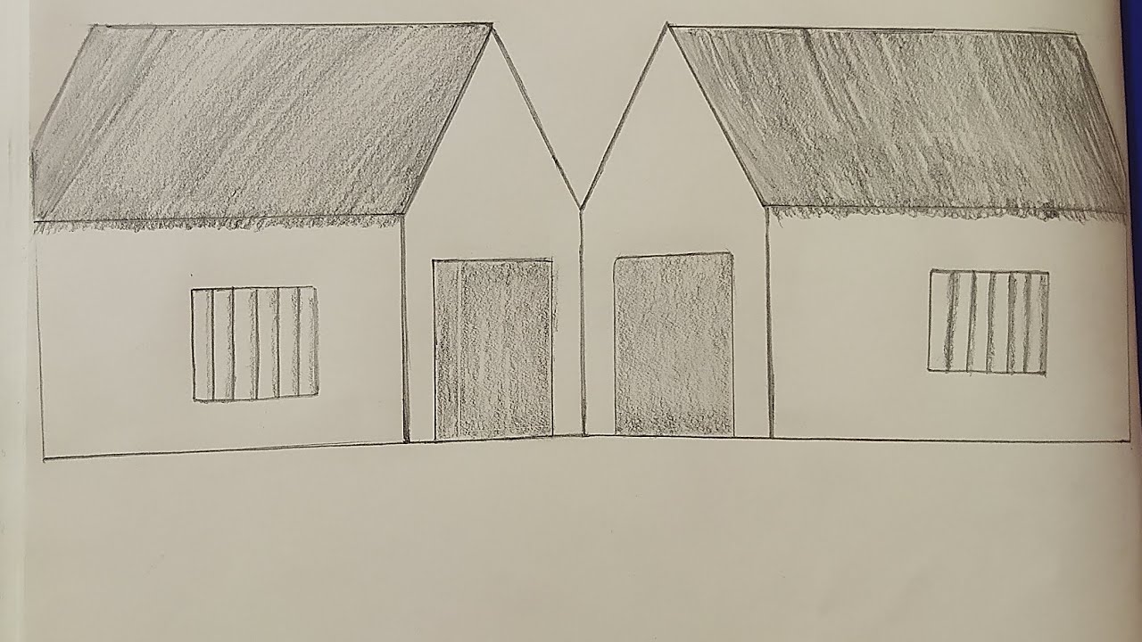 How To Draw Very Very Easy Double   🏘House  Drawing Video ||Abhisoni Drawing Channel
