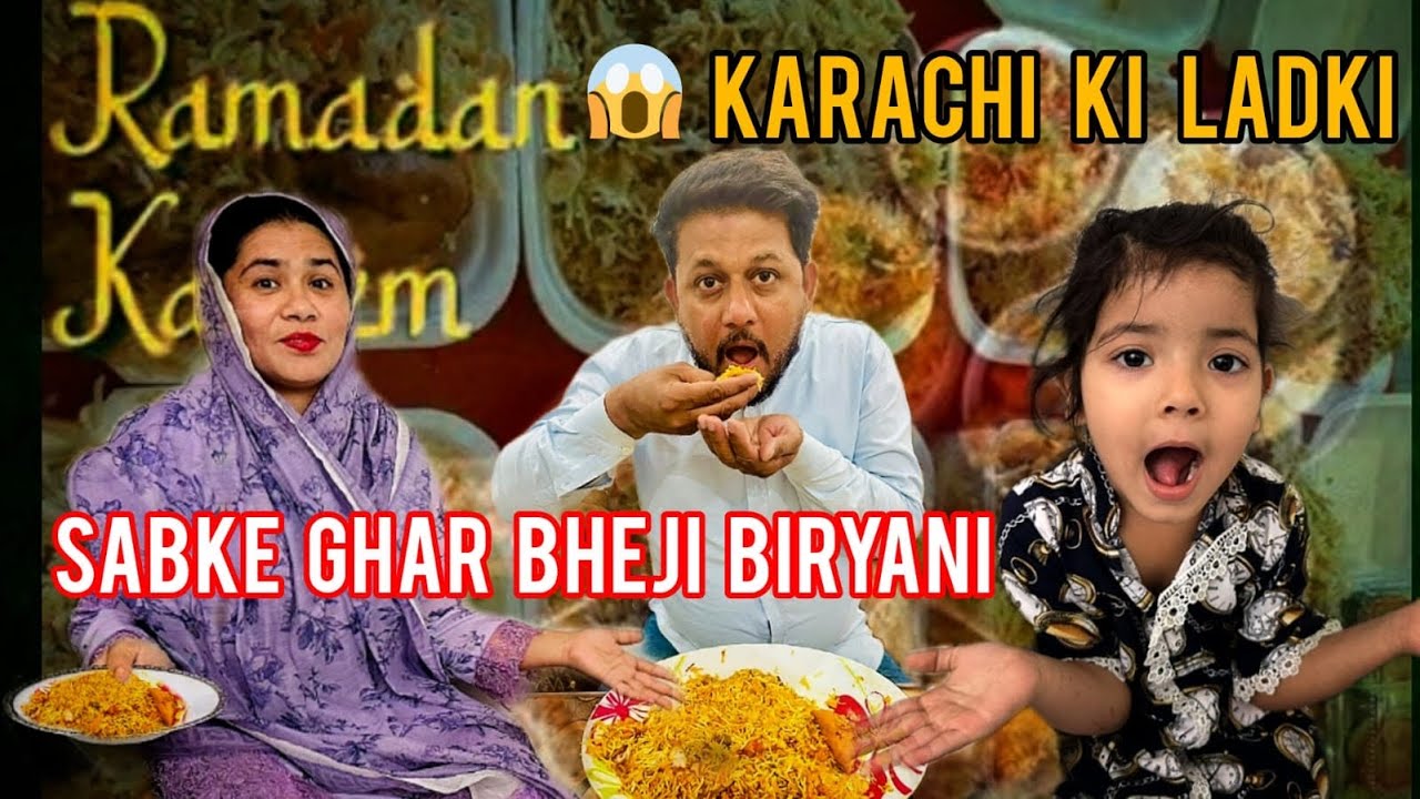 @Karachi_Ki_Ladki_Vlogs  family ka dastarkhwan 🤲@Karachi_Ki_Ladki_Vlogs Sabke Ghar bheji biryani 🥘
