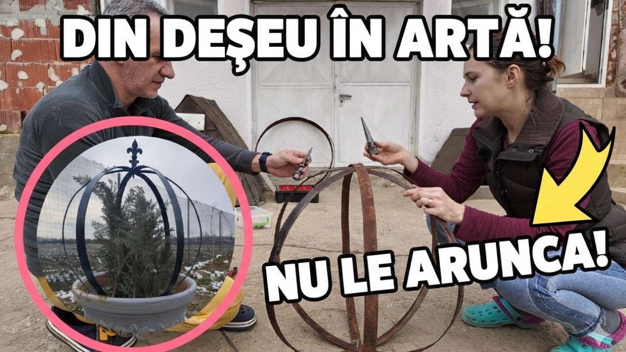 Nu arunca cercurile de la butoaie! 🔨 Ornamente de grădină din fier (DIY) // Roxana-Alina