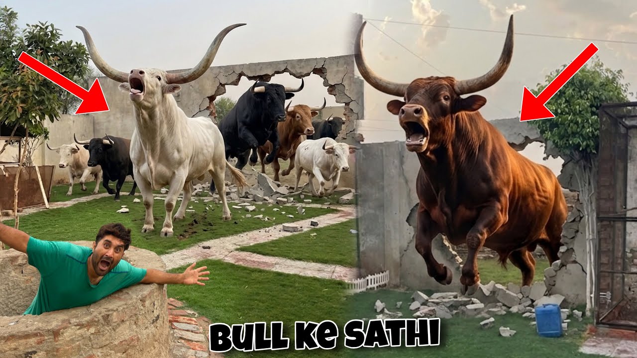 Big DANGEROUS FIGHTER BULL Ke Sath Zoo Mein A Gaye🐂😱 Badla Lainy