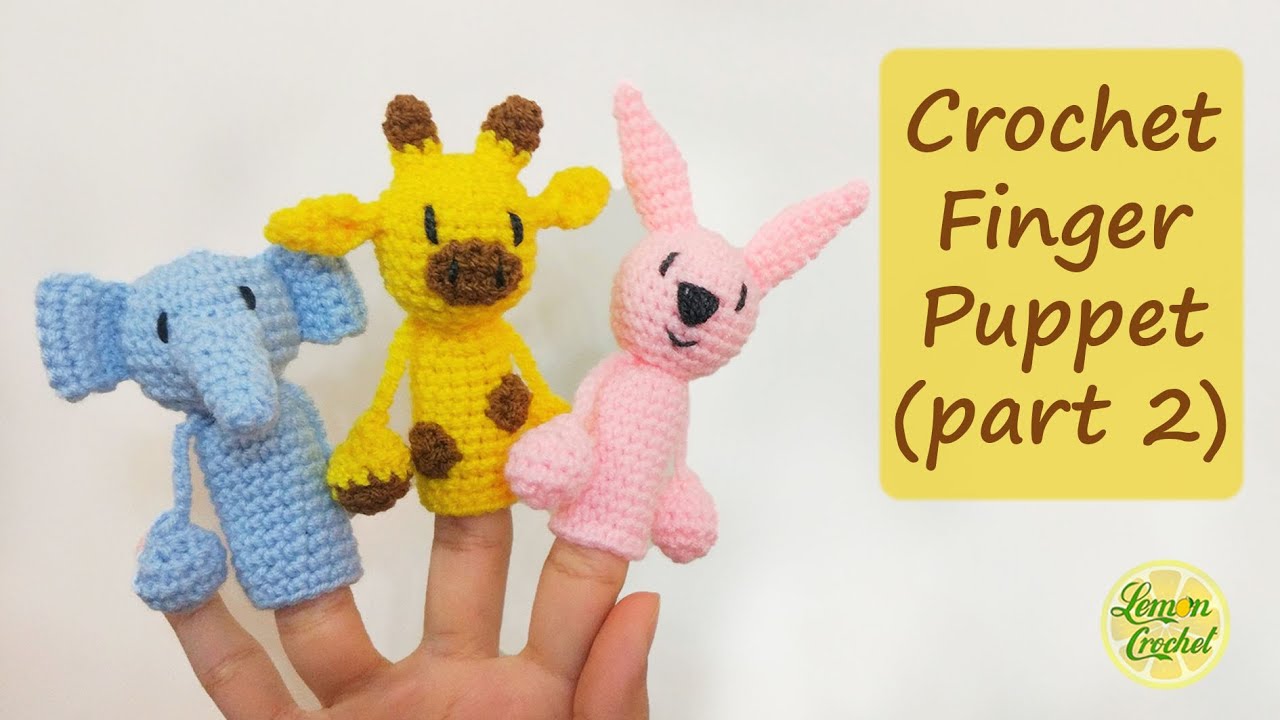 How to Crochet Giraffe Finger Puppet (part 2) | Crochet Tutorials | Lemon Crochet