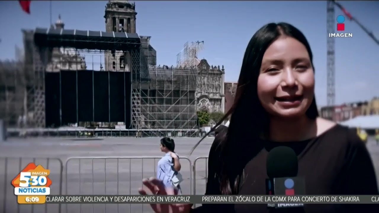 El Zócalo de la CDMX se prepara para el concierto gratuito de Shakira | Imagen Noticias 5:30