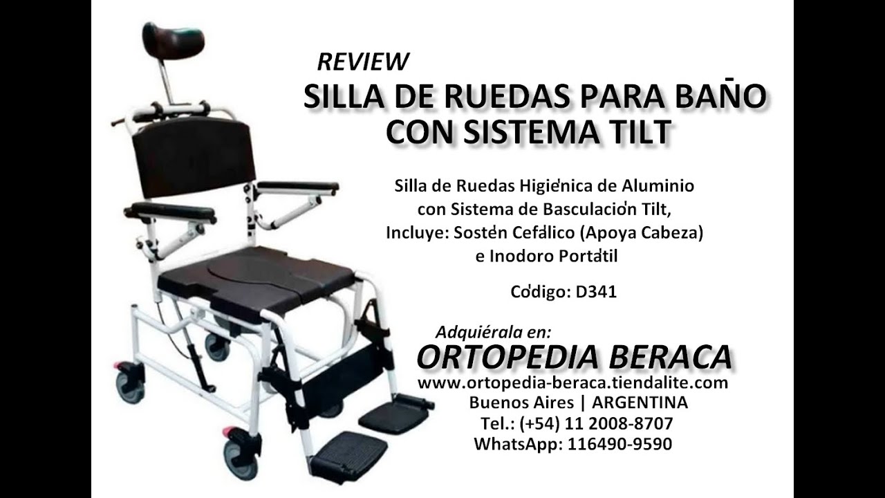 SILLA DE RUEDAS PARA BAÑO CON SISTEMA DE BASCULACION TILT