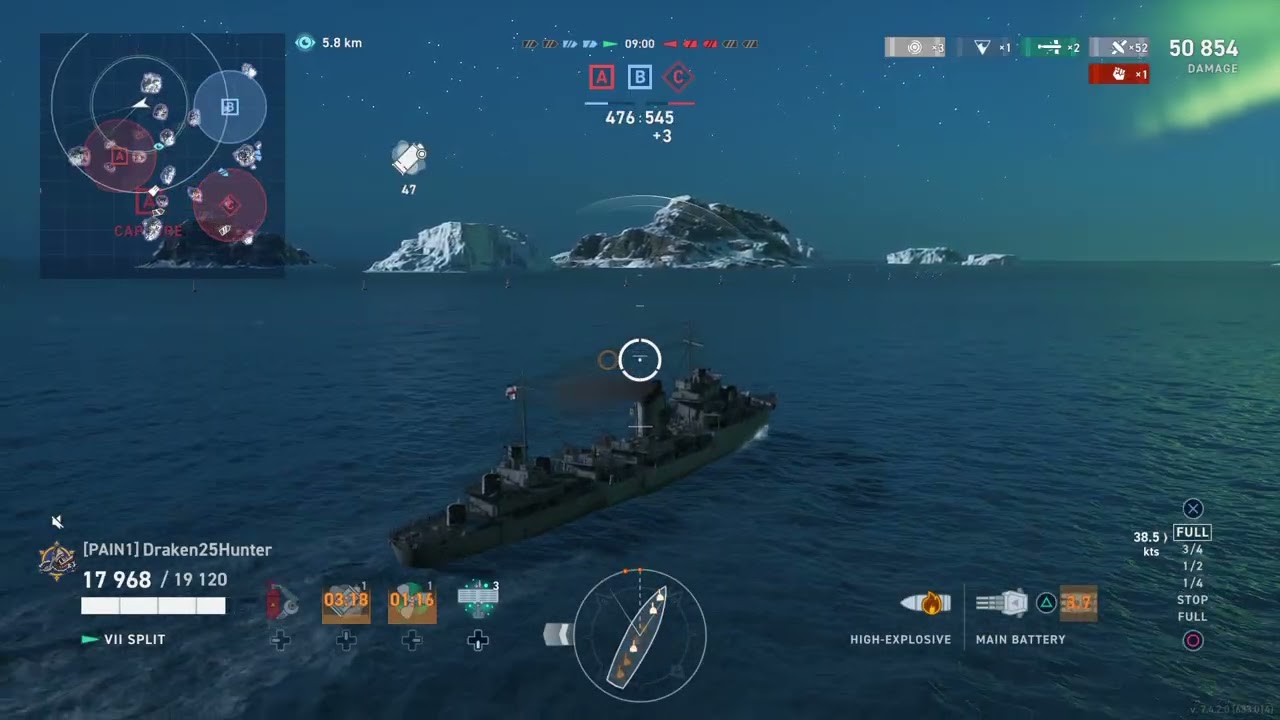 World of Warships: Legends My  Split Half HP vs Full HP Belfast with Support... Lets Dance