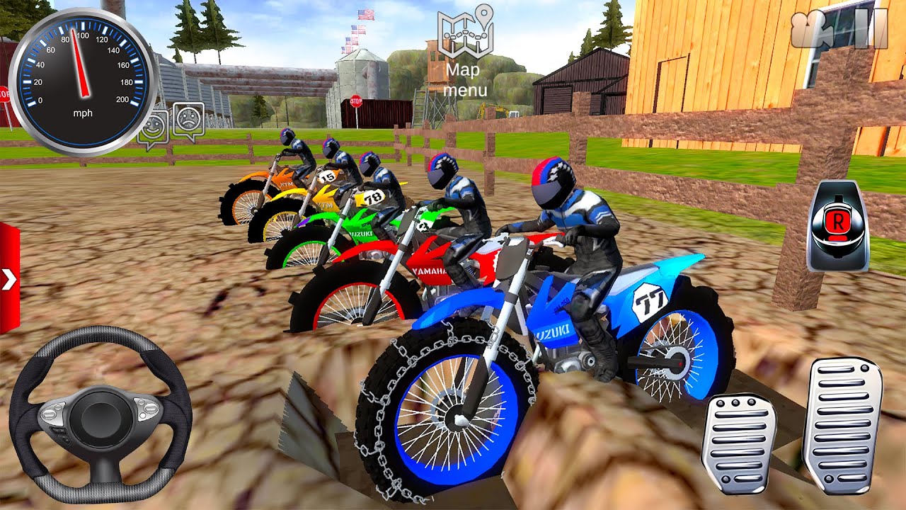 Motor Dirt Bike Racing Simulator 2024 - Off-Road Bike Stunt Driving 3D #1 - Android / IOS Gameplay