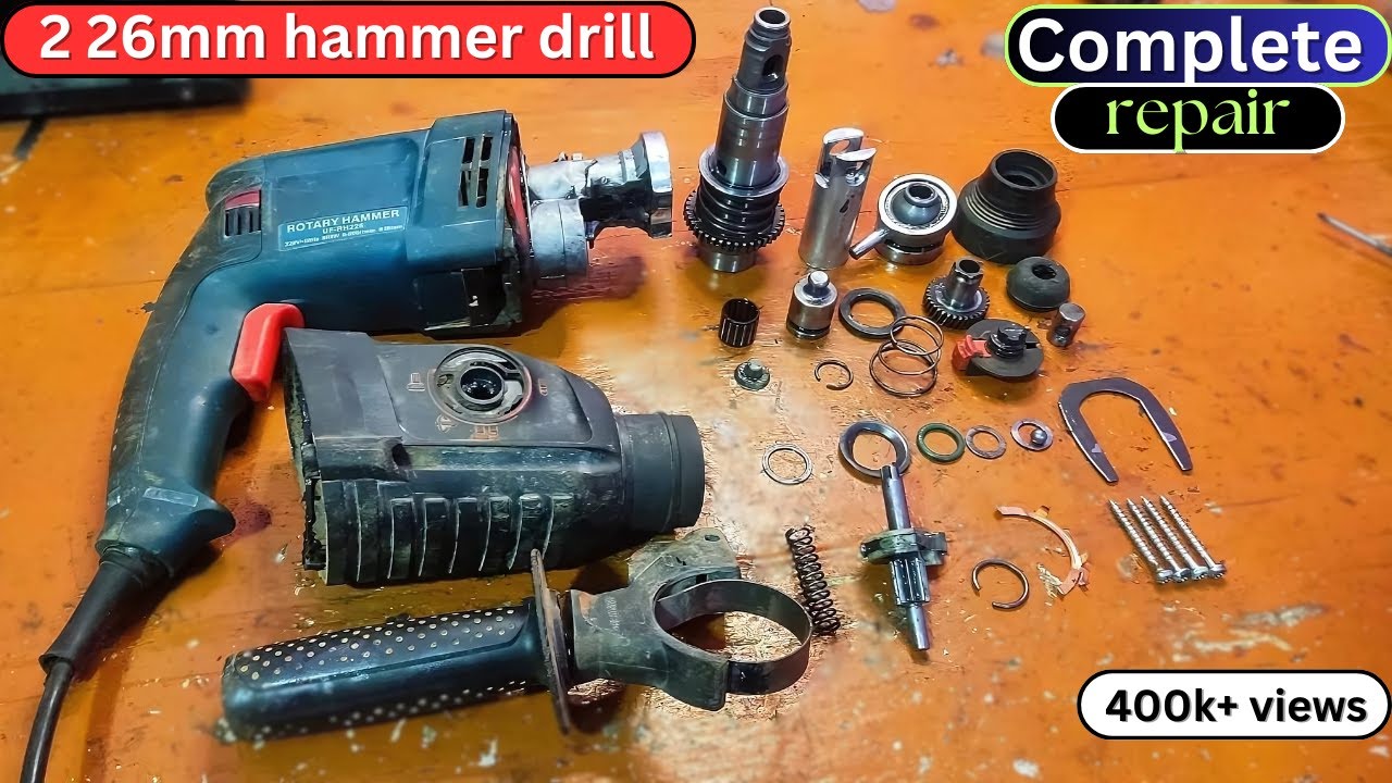 how to repair hammer drill machine // 26mm hammer drill machine repair // rotary hammer drill repair