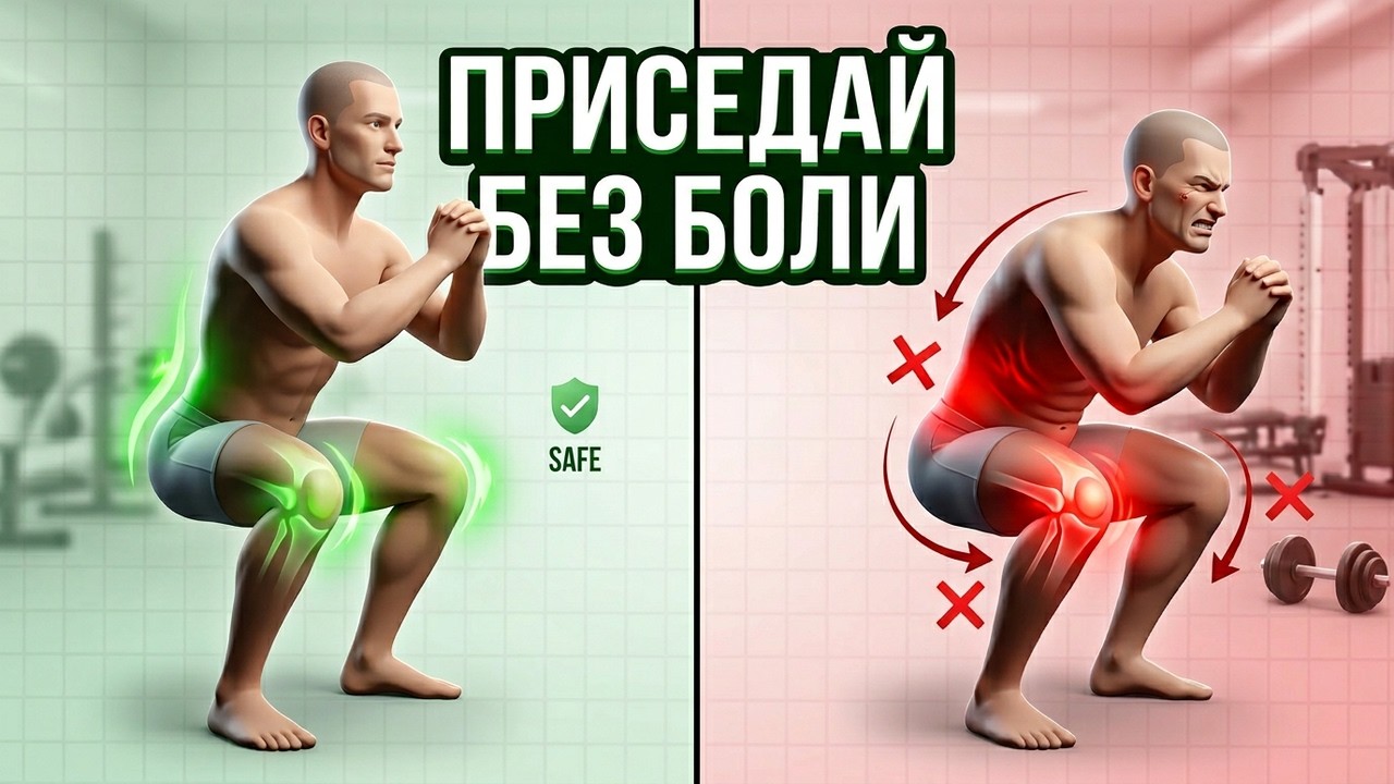 Боль в коленях при приседаниях? Одна техника меняет всё
