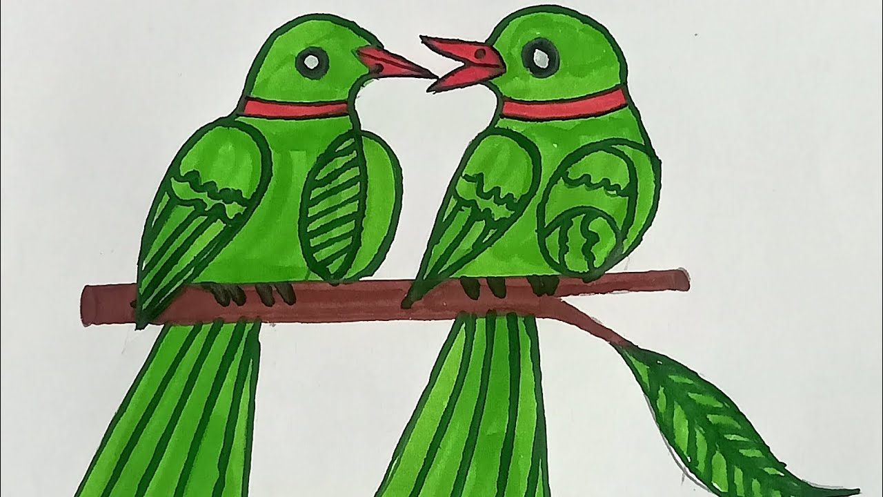 Happy new year 2026 drawing // 😳👌parrots drawing // 