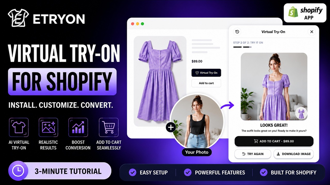 Add AI Virtual Try-On to Your Shopify Store in 3 Minutes | Etryon Tutorial